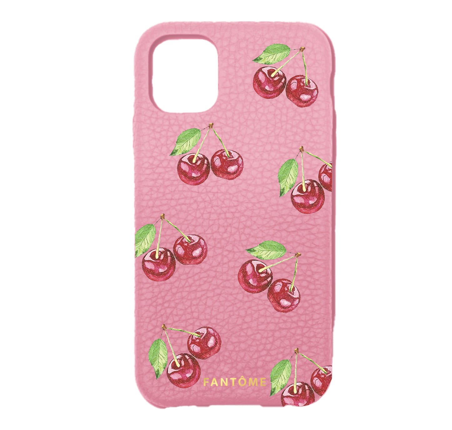 Cherry Leather iPhone case - Pink