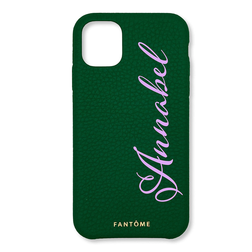 FANTOME Brand Leather iPhone Case Script Font Leather Classic iPhone Case