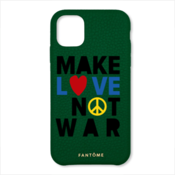 FANTOME Brand Leather Loop iPhone Case Make Love Not War Chunky - Leather Classic iPhone Case