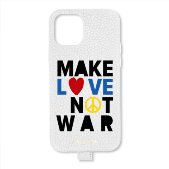 FANTOME Brand Leather Loop iPhone Case Make Love Not War Chunky - Leather Loop iPhone Case