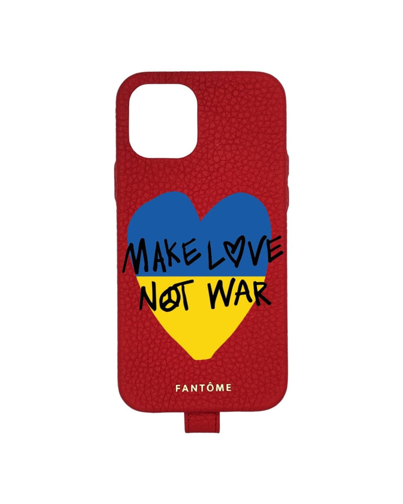 FANTOME Brand Leather Loop iPhone Case Make Love Not War - Ukrainian Love Heart Leather Loop iPhone Case